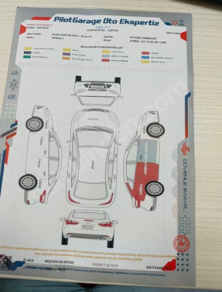Güncel ekspertiz yapıldı 2018 Akıllı debriyaj Renault symbol