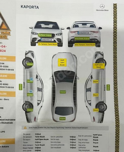 TARCANLAR EKSPERLİ C200 KOMP. AVANTGARDE W204 KASA 184 HP